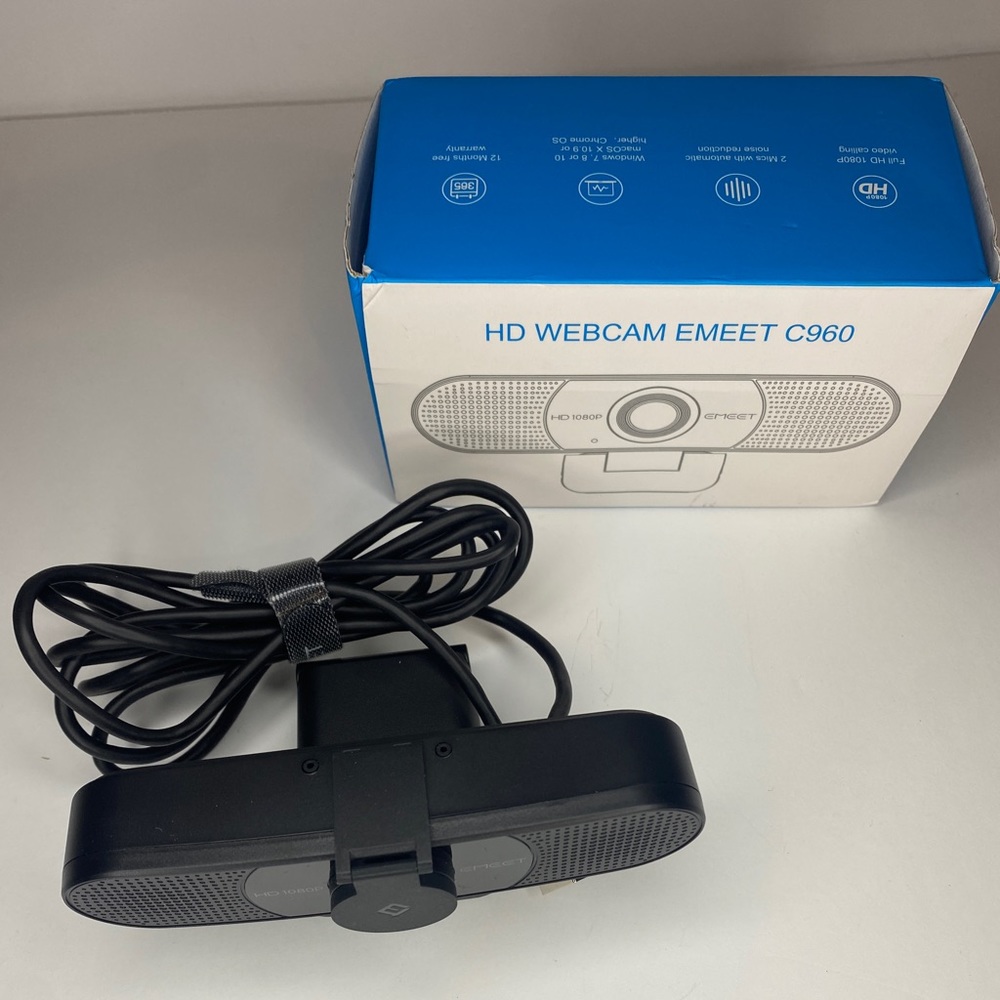 eMeet C960 1080p Webcam - Black - Open Box